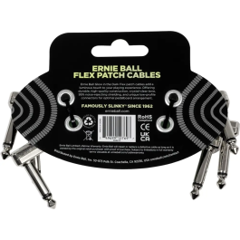 Ernieball Cable Interlink Flex Jack-Jack Aa 7,5 Cm Phosphorescent (Pack De 3)