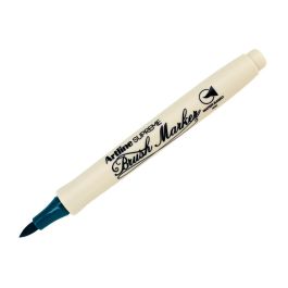 Rotulador Artline Supreme Brush Epfs Pintura Base De Agua Punta Tipo Pincel Trazo Fino Verde Oscuro 12 unidades