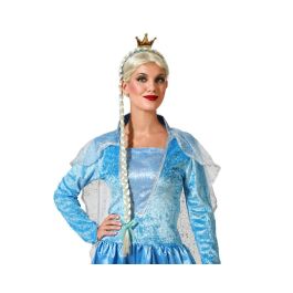 Diadema de corona dorada con trenza larga para princesa azul, ideal para disfraces y celebraciones infantiles Precio: 2.50000036. SKU: B1KD349QFP