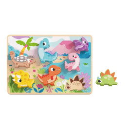 Imaginovo Puzle Infantil Madera 3D Dinosaurios +12 Meses 8 Piezas 29,5x22x1,7cm
