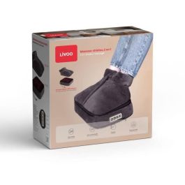 Livoo DOS204 Masajeador Shiatsu 2 en 1 para Pies y Espalda, 24 Cabezales, 3 Velocidades, Con/Sin Calor, Gris