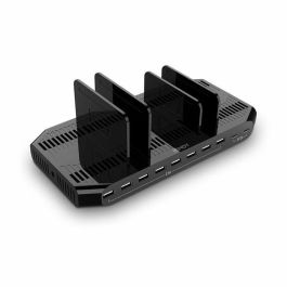 Lindy Estación de Carga USB 120W 10 Puertos (8x USB-A, 2x USB-C) para Smartphones y Tablets con Carga Inteligente y Divisores