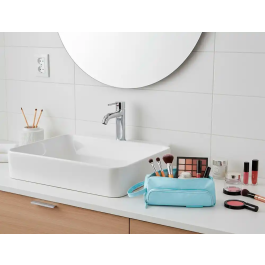 Liderpapel Estuche Portatodo Minibag, Azul Pastel, 2 Cremalleras, Bolsillo Interior, 210x100x70 mm