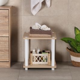 Versa Estanteria 2 Alturas Blanca 40x41.5x39.5 cm Madera MDF y Plástico