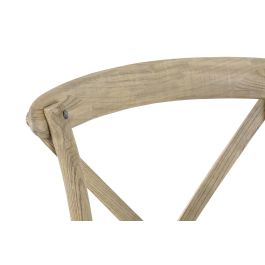 DKD Home Decor Silla Alpino Crossback Apilable de Olmo y Madera Natural 41x89x50 cm (2 Unidades)