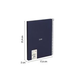 Cuaderno A5 con Espiral y Tapa Dura, 80 Hojas Blancas de 95 Gr/M, Colección 430 Since 1918, Azul Milan 57151E80B