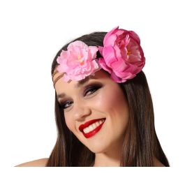 Cinta para el pelo con flores rosas - Accesorio femenino para looks boho chic y festivales