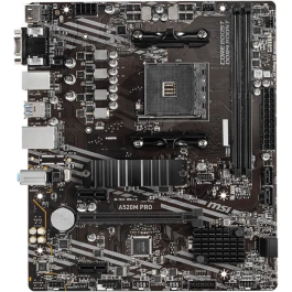 Msi Placa Base A520M Pro Socket AM4 Formato Micro ATX para AMD Ryzen 3ª y 5ª Generación