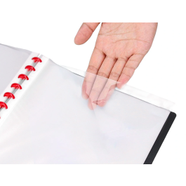 Liderpapel Carpeta Din A4 con 20 Fundas Intercambiables Negra