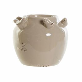 Jarrón DKD Home Decor Porcelana Gris Beige Pájaros Shabby Chic (15 x 15 x 13,5 cm) (2 Unidades) Precio: 15.68999982. SKU: B19SB3TTRQ