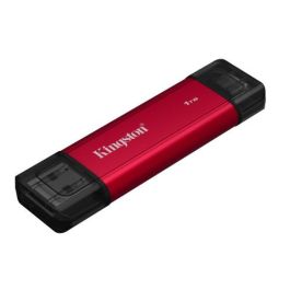 Kingston SPSD/1TB Disco Externo SSD Dual Portable 1TB USB Tipo-C y USB 3.2 Rojo