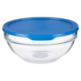 Pasabahce Fiambrera Redonda Chefs con Tapa Azul 1135ml 17x17x7cm (Set de 4)