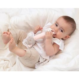 KioKids Sonajero Cricri Gatito Rosa con Mordedor de Silicona y Sonido para Bebés +3 Meses - Alivia Dentición - Colección Dolci Amici