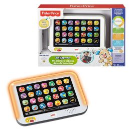 Fisher-Price Cdg61 Mi Primera Tableta Descubrimientos con Tecnología Inteligente, 3 niveles de juego, 28 botones, español +12 meses
