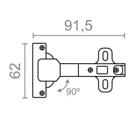 Blister bisagra cazoleta 90º rinconera bc12 zn edm