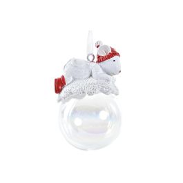 Decoracion Colgante Navidad Moderna DKD Home Decor Rojo Blanco 3.5 x 7.5 x 4 cm (12 Unidades)