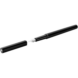 Pelikan Füllhalter Ineo Elements P6, pluma estilográfica negra con plumín de acero inoxidable y tinta azul, sistema de cartucho