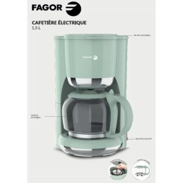 Fagor Cafetera de Filtro FG1560 1.5L 12 Tazas Mantiene Caliente