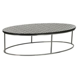 Mesa de Centro Home ESPRIT Negro Marfil 150 x 80 x 40 cm Mesa de Centro Home ESPRIT Negro Marfil 150 x 80 x 40 cm