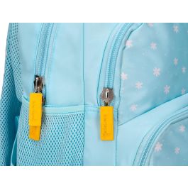 Cartera Escolar Liderpapel Moc Hila Multibolsillo Infantil Flowers Azul 350x110x270 mm