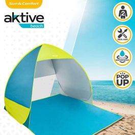 Tienda playa pop up 160x140x110 poliester uv50 color azul/verde Tienda playa pop up 160x140x110 poliester uv50 color azul/verde