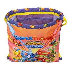 Bolsa Mochila con Cuerdas SuperThings Guardians of Kazoom Amarillo Morado 26 x 34 x 1 cm