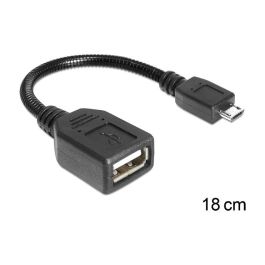 DeLOCK Adaptador USB Micro-B a USB A Macho/Hembra 2.0, 0.18m, Negro Precio: 31.69000043. SKU: B1CLESDHJP