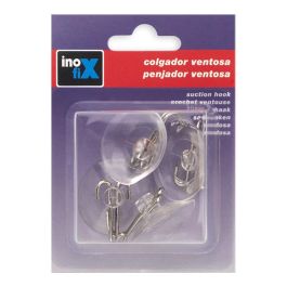 Inofix Colgador ventosa ø35mm cromado 1217-1-000 (blister 4 unid.) PVC flexible + inox.
