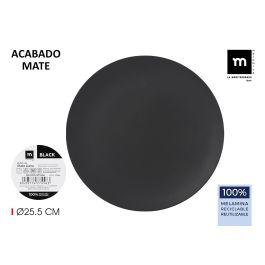 Plato Llano Melamine Black 25.5 cm - La Mediterranea (24 Unidades) Precio: 42.50000007. SKU: B1GWDW5WXF
