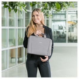DICOTA Maletín Slim Case Base para portátiles de 11-12.5" (31.8 cm) Gris, Fabricado con Materiales Reciclados