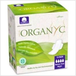 ORGANYC Compresas con Alas Noche Algodón 100% Orgánico Hipoalergénicas Súper Absorbentes Flujo Abundante 10 Unidades Precio: 5.50000048. SKU: B1JC7C8K4E