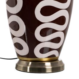 Lámpara Mesa Blanco-Marrón Porcelana 24 X 24 X 50 cm