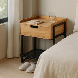 Mesita Natural-Negro Dm-Metal 45 X 41 X 56,50 cm Precio: 106.69000034. SKU: B1EKGZAPVG