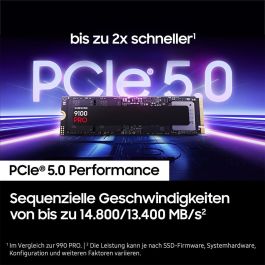 Samsung 9100 PRO MZ-VAP2T0 SSD M.2 2TB NVMe PCIe 5.0, hasta 14700 MB/s lectura para PC/portátil