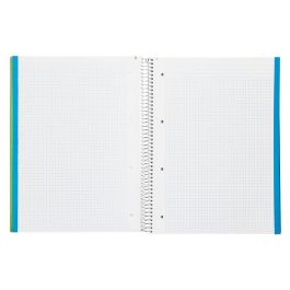 Cuaderno Espiral Liderpapel A4 Micro Jolly Tapa Forrada 140H 75 gr Cuadro 5 mm 5 Bandas 4 Taladros Color Verde