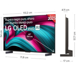 LG OLED42C54LA Televisor OLED evo 42" 4K Ultra HD Smart TV webOS 25 α9 Gen8 AI 144Hz VRR G-Sync FreeSync Dolby Vision Atmos 2025 LG OLED42C54LA Televisor OLED evo 42" 4K Ultra HD Smart TV webOS 25 α9 Gen8 AI 144Hz VRR G-Sync FreeSync Dolby Vision Atmos 2025