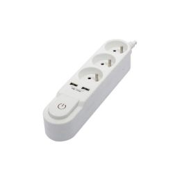 CHACON Regleta con interruptor 3 enchufes 16 A y 2 salidas USB 2 A, cable 3 m CHACON Regleta con interruptor 3 enchufes 16 A y 2 salidas USB 2 A, cable 3 m