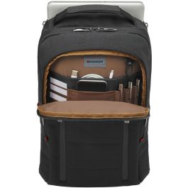 Wenger City Traveler Mochila para portátil de 16 pulgadas con bolsillo para tableta de 12 pulgadas, Negro