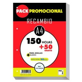 Recambio Pacsa A4 200H (150+50) 90Gr 4 Taladros Cuadric.4X4 C/Margen Precio: 4.68999993. SKU: B1B46B925S