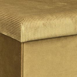 Home Deco Factory Caja Puf Plegable Terciopelo Amarillo Mostaza Lounge 38x38x38 cm