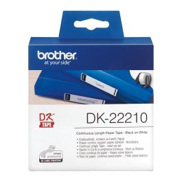 Papel Continuo para Impresoras Brother DK22210 29 x 30,48 mm Blanco Negro 80 g/m² (1 unidad)