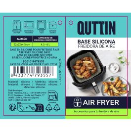 Quttin Base Silicona Air Fryer Cuadrada 22 cm