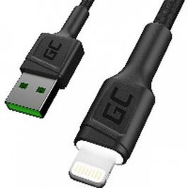 Green Cell KABGC05 Cable USB 3.0 a Lightning 1.2m con LED Negro para Carga Rápida 2.4A 480Mbps