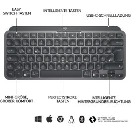 Logitech MX Keys Mini Teclado Inalámbrico Bluetooth Retroiluminado QWERTZ DE Grafito
