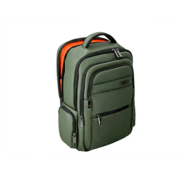 Antartik Mochila Volt Verde Militar, 5 Compartimentos, 23L, 450x180x330 mm, Interior Naranja, Repelente al Agua