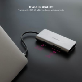 Nanocable 10.16.4609 Concentrador Docking Station USB-C 8 en 1: HDMI 4K 60Hz, 3x USB 3.0, RJ45 Gigabit, Lector SD/TF, USB-C PD 100W, Aluminio Gris Nanocable 10.16.4609 Concentrador Docking Station USB-C 8 en 1: HDMI 4K 60Hz, 3x USB 3.0, RJ45 Gigabit, Lector SD/TF, USB-C PD 100W, Aluminio Gris