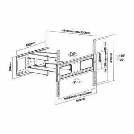 AISENS - SOPORTE PRO GIRATORIO, INCLINABLE Y NIVELABLE PARA MONITOR/TV 50KG DE 37-70, NEGRO