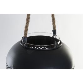 DKD Home Decor Portavela Loft Negro Marron Metal Cuerda Cristal 22 x 43 x 22 cm