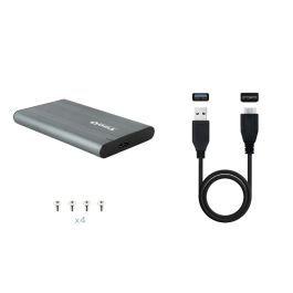TooQ TQE-2503G Caja Externa para Disco Duro de 2.5" USB 3.1 Gris Sin Tornillos