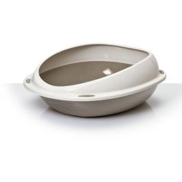 Aime Caja de arena Shuttle ovalada con borde extraíble y entrada baja para gatos. Ideal para gatitos, gatos mayores. Colores Taupe y Beige Aime Caja de arena Shuttle ovalada con borde extraíble y entrada baja para gatos. Ideal para gatitos, gatos mayores. Colores Taupe y Beige